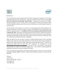 Dear Ericsson As you may be aware, Intel announced the Intel ...