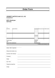 Order Form - Herbert HARTGE GmbH & Co. KG
