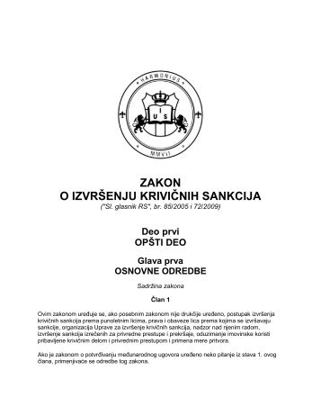 ZAKON O IZVRÅ ENJU KRIVIÄNIH SANKCIJA - Harmonius