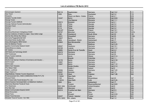 List of exhibitors ITB Berlin 2012 - ExhibitionsNow