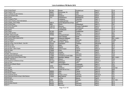 List of exhibitors ITB Berlin 2012 - ExhibitionsNow