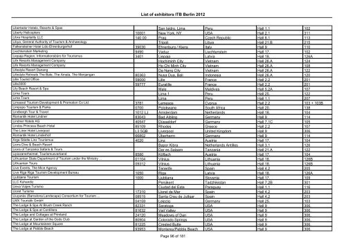 List of exhibitors ITB Berlin 2012 - ExhibitionsNow