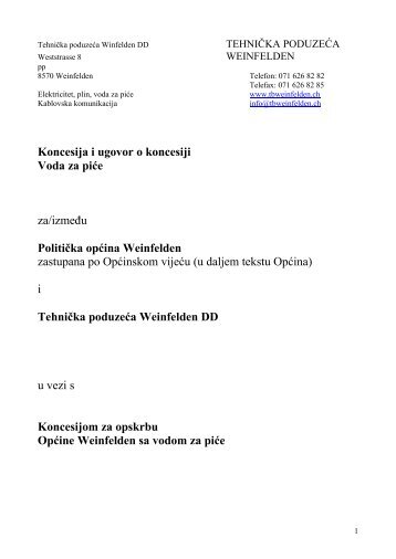 Ugovor o koncesiji Opcina JVP Weinfelden CH - Resursni centar za ...
