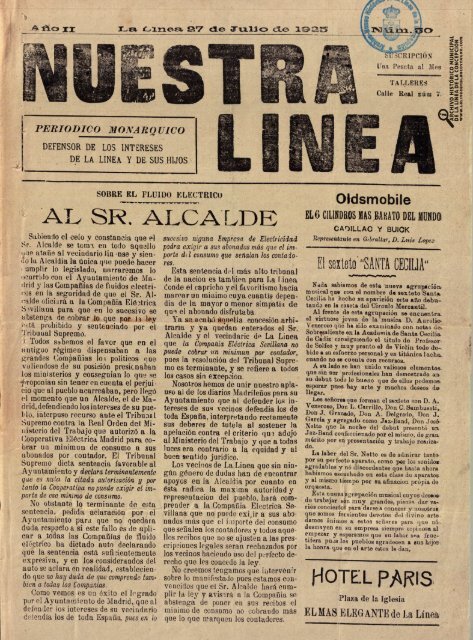 Nuestra Línea del  27 de julio de 1925