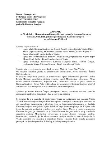 ESV zapisnik sa 31.sj-1.pdf - Vlada Kantona Sarajevo