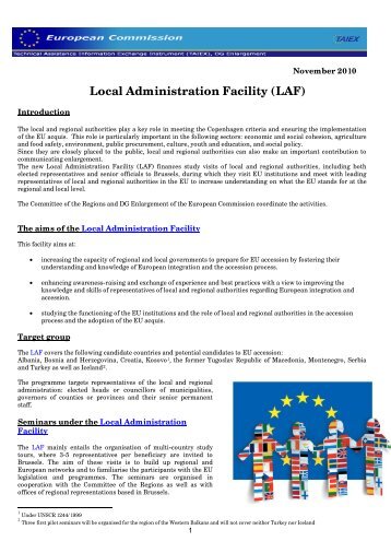 Local Administration Facility (LAF)