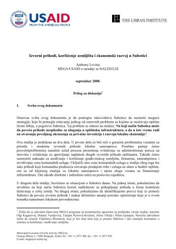Izvorni prihodi, koriÅ¡Äenje zemljiÅ¡ta i ekonomski razvoj u Subotici