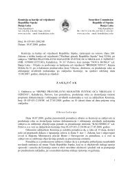 ZakljuÄak - Komisija za hartije od vrijednosti Republike Srpske