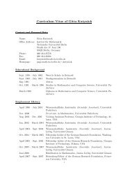 Curriculum Vitae of Gitta Kutyniok - Institut für Mathematik - TU  Berlin