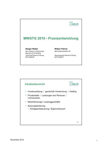 04 Slides_W.Steiger und P.Walker_04.11.10 ... - vebmedia