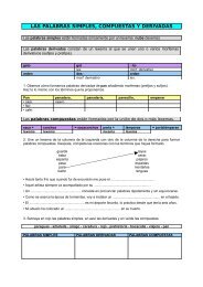 LAS PALABRAS SIMPLES, COMPUESTAS Y DERIVADAS