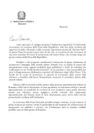 Lettera Ambasciatore - Ambasciata d'Italia a Bucarest - Ministero ...