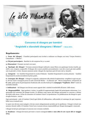 Scarica la scheda con il Regolamento del concorso - Unicef