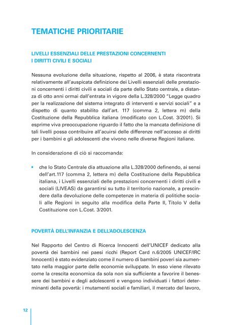 DOCUMENTO UN IMPEGNO PER I DIRITTI DELL ... - Unicef