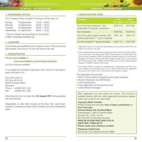 oilS, FaTS aNd liPidS - Euro Fed Lipid