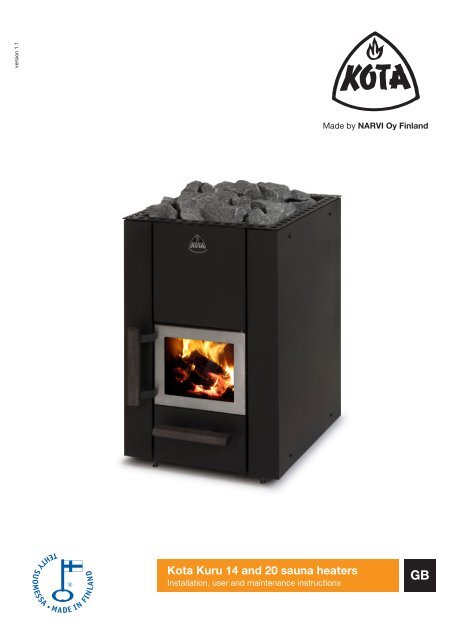Kota Kuru 14 and 20 sauna heaters - Narvi Oy