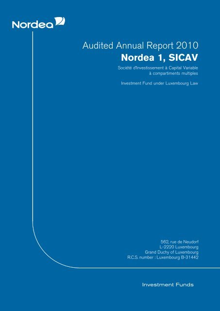 Audited Annual Report 2010 Nordea 1 Sicav Nordea Bank Lietuva