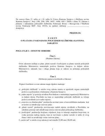 MUP PRIJEDLOG ZAKONA.doc.pdf - Vlada Kantona Sarajevo