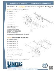 Track & Hanger Modernization Sheet - Unitec Parts