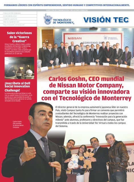 Carlos Goshn, CEO mundial de Nissan Motor Company, comparte ...