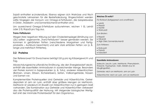 Nährwerttabelle für Veganer