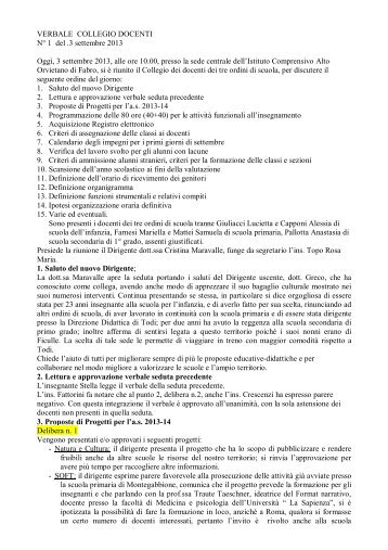 Verbale Collegio dei docenti del 3 settembre 2013 - Istituto ...