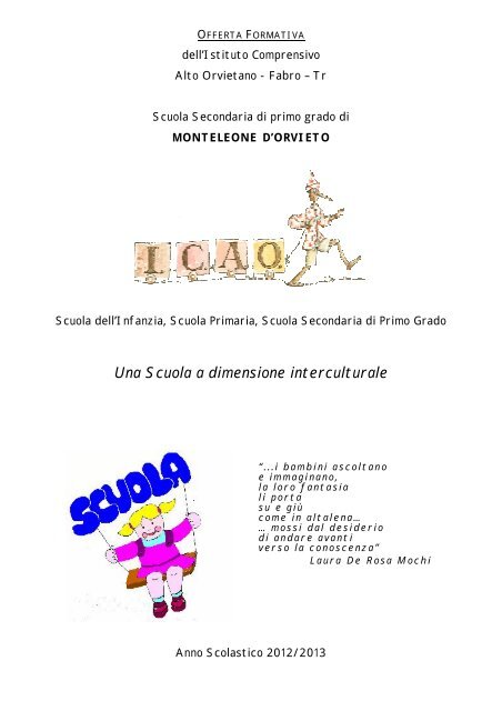 Una Scuola a dimensione interculturale - Istituto Comprensivo Alto ...