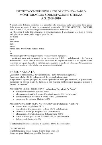 relazione finale - Istituto Comprensivo Alto Orvietano