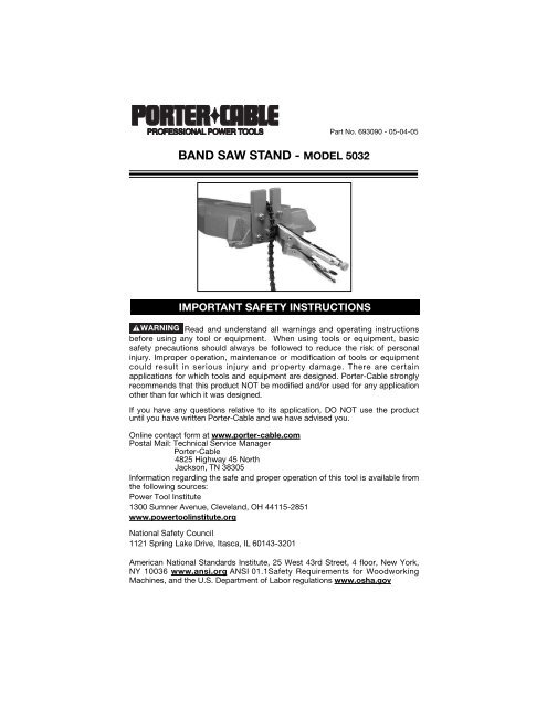 BAND SAW STAND - MODEL 5032