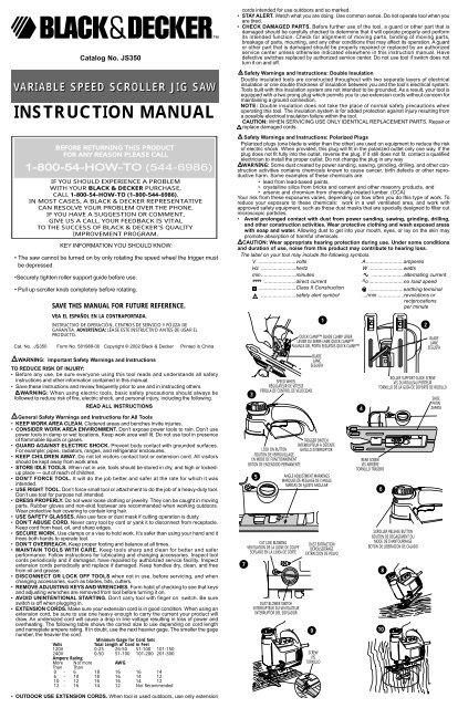 Image of Black & Decker JS350S direct website