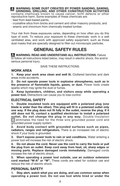 Double Insulated Portable Electric Drills Instruction manual