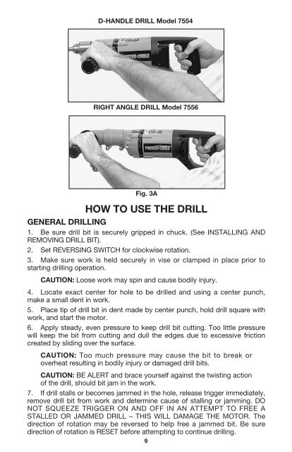 Double Insulated Portable Electric Drills Instruction manual