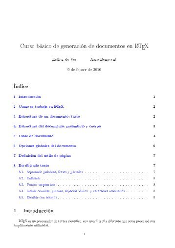 Curso básico de generación de documentos en LATEX