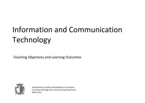 Teaching Objectives & Learning Outcomes - Curriculum ...