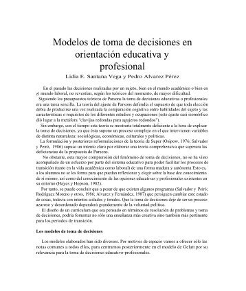 Modelos de toma de decisiones en orientaciÃ³n ... - Quaderns Digitals