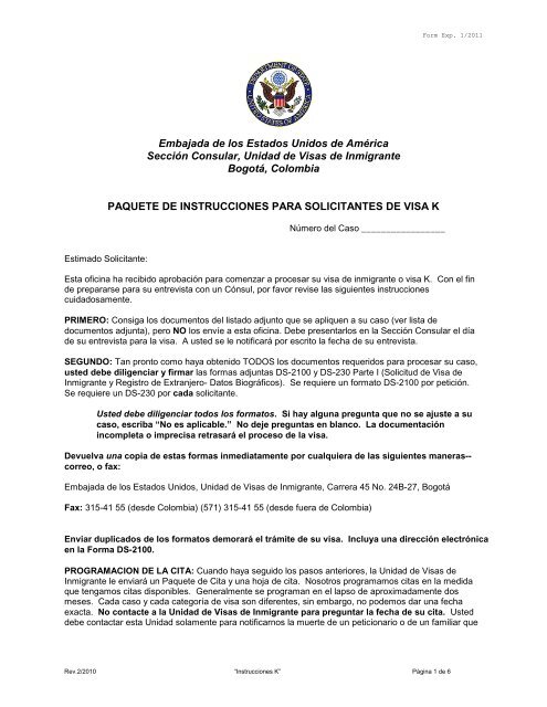 99CKET 4 -Spanish - Embajada de Los Estados Unidos de America ...
