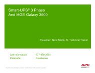 Smart-UPS® 3 Phase And MGE Galaxy 3500 - APC