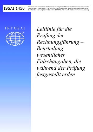 Beurteilung wesentlicher Falschangaben, die wÃ¤hrend der ... - ISSAI