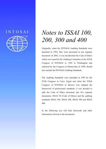 Notes to ISSAI 100, 200, 300 and 400