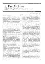 Der Archivar, Heft 4, Nov. 2005 - Archive in Nordrhein-Westfalen