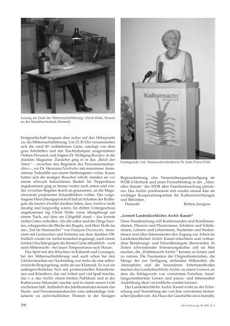 Der Archivar, Heft 4, Nov. 2005 - Archive in Nordrhein-Westfalen