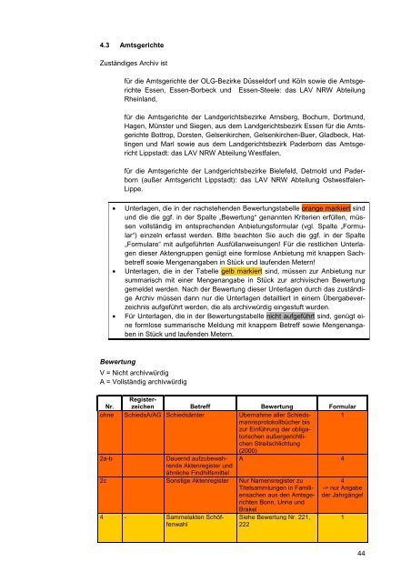 Archivierungsmodell Justiz - Archive in Nordrhein-Westfalen