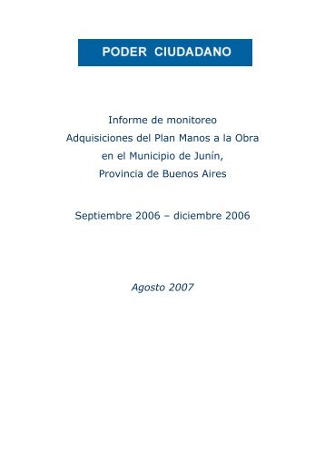 Informe de monitoreo Adquisiciones del Plan ... - Poder Ciudadano