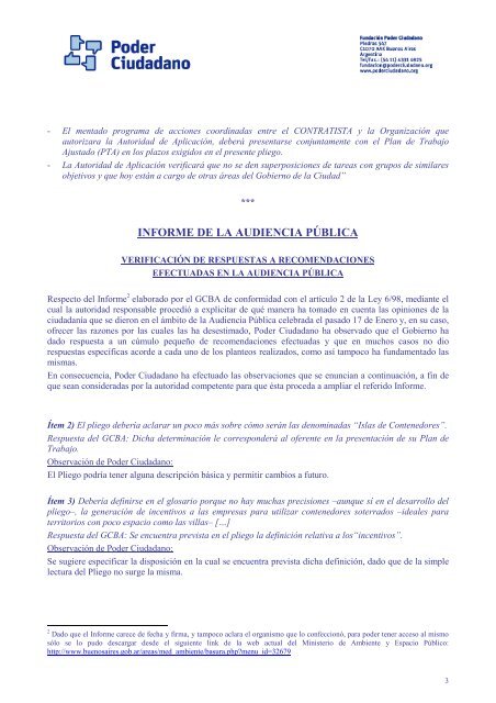 Informe sobre modificaciones efectuadas a los ... - Poder Ciudadano