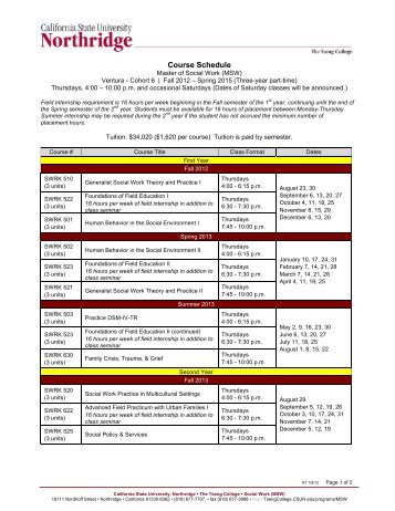 Course Schedule - Tseng College - California State University ...