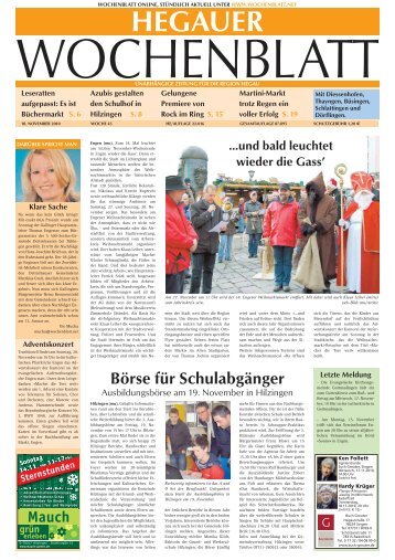 Ausgabe 45 / 2010 - Singener Wochenblatt