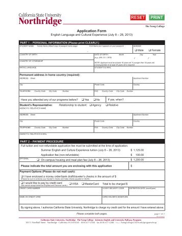 Application Form - Tseng College - California State University ...