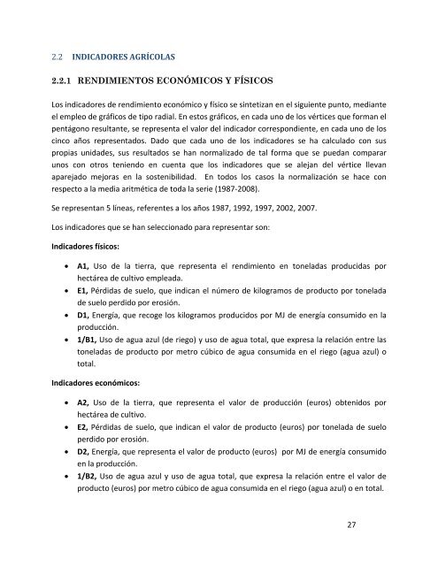 Indicadores de sostenibilidad de la agricultura y ganaderÃ­a espaÃ±olas