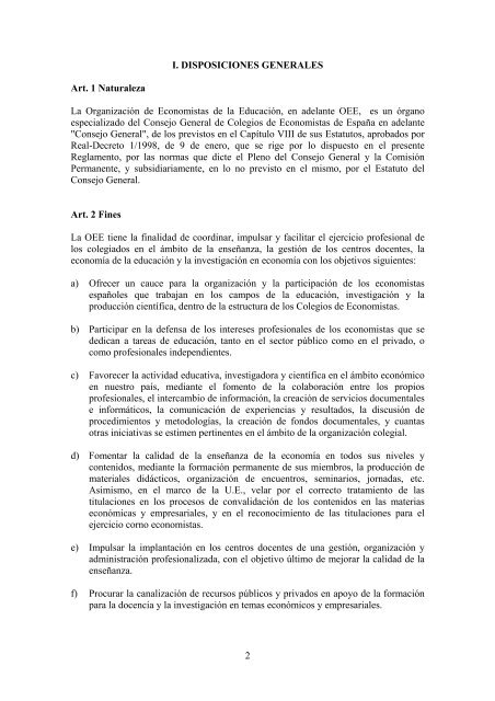 Reglamento OEE.pdf - Consejo General de Colegios de Economistas