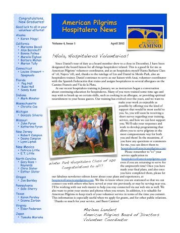 Hospitalero News-Apr 2012 - American Pilgrims on the Camino